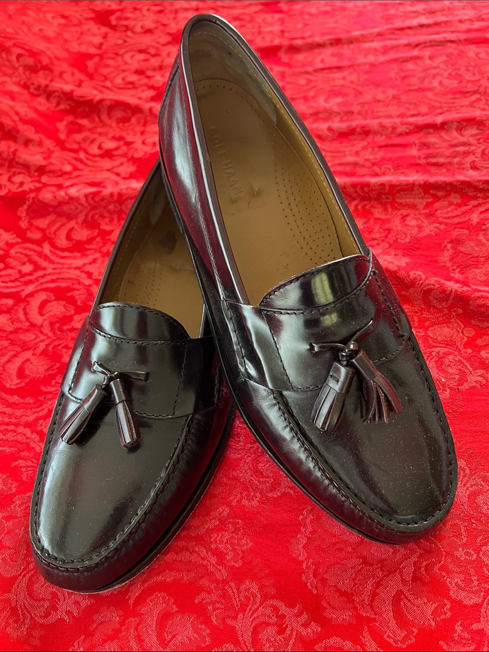 Cole Haan Burgundy Oxblood Tassel Loafers Men's 11.5 D Leather Dress Shoes
